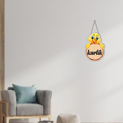 Duck Cute Animal Wooden Wall Hanging Customized With Name Kids Room, Living Room, Home Decor Birthday Gift For Kids